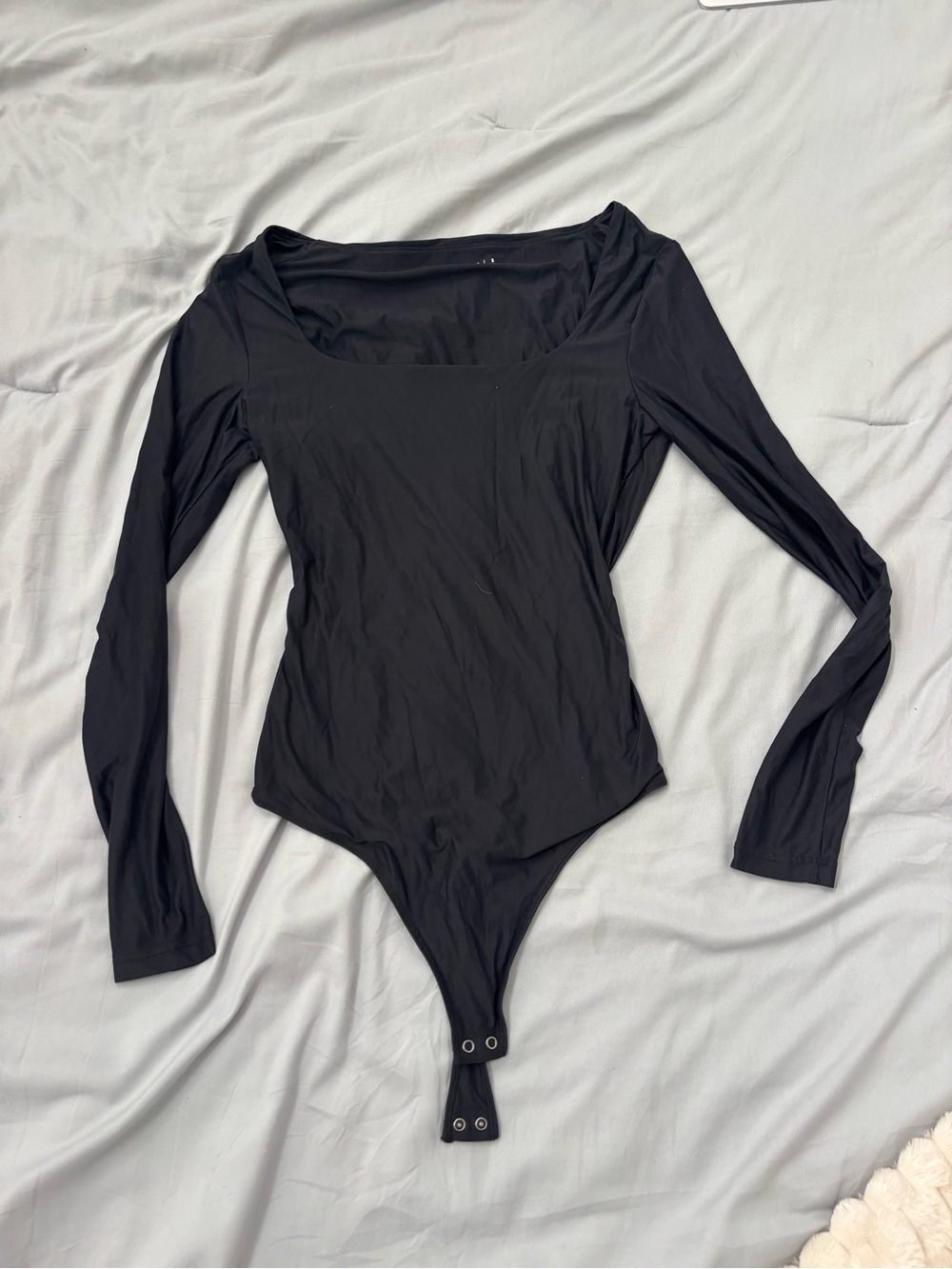 Black Long Sleeve Scoop Neck Bodysuit